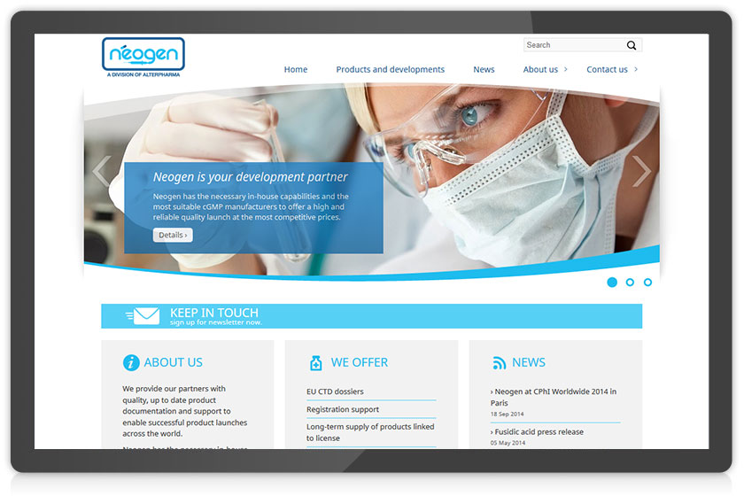 neogen.be site create de inovativ - varianta desktop